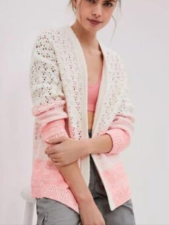 Anthropologie Sweaters - Anthropologie Faustia Cardigan Open Knit Cotton Linen Blend Large Sweater